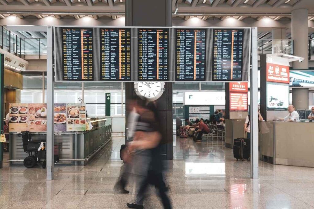 airport terminal departure hall lounge interior 2026