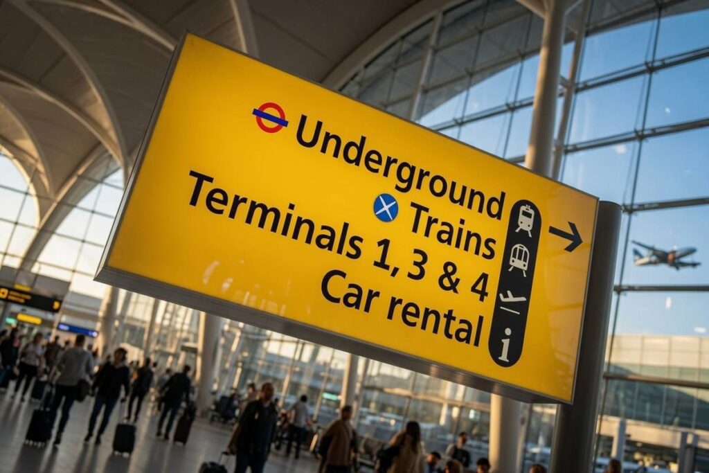 car hire rental company airport counter UK 2026