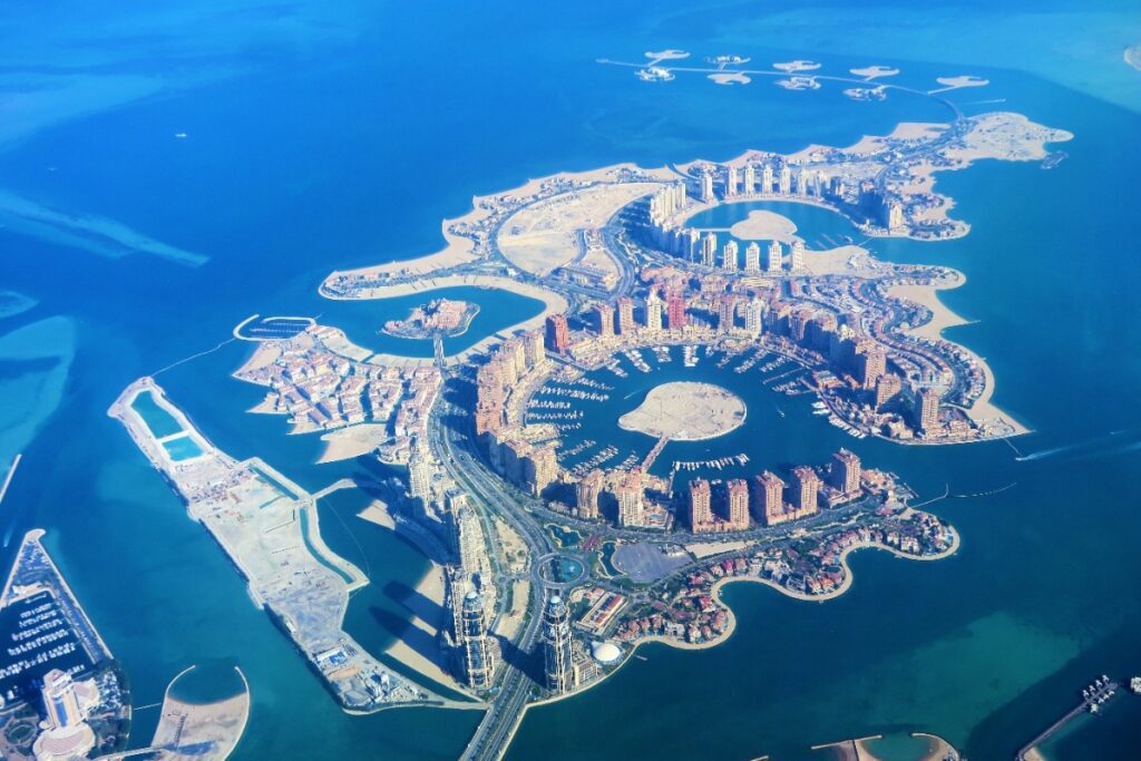 The Pearl Island luxury marina waterfront Doha Qatar 2026