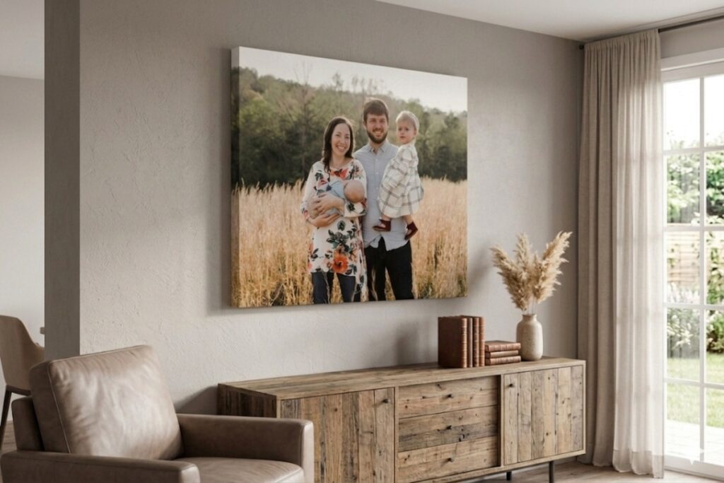 3. Slim Canvas Print (8×8″ to 30×30″, Various Formats) – Best For a Permanent Father’s Day or Birthday Wall Gift