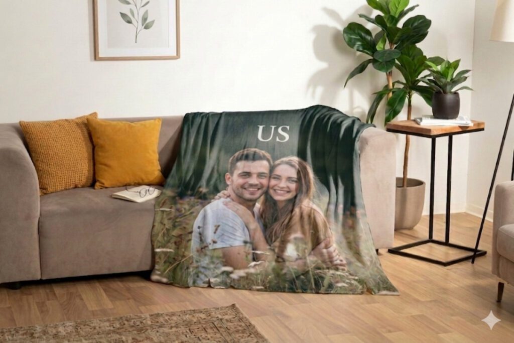 5. Personalised Fleece Blanket – Best For a Soft, Daily-Presence Anniversary Gift That Combines Sentimental Value With Practical Warmth