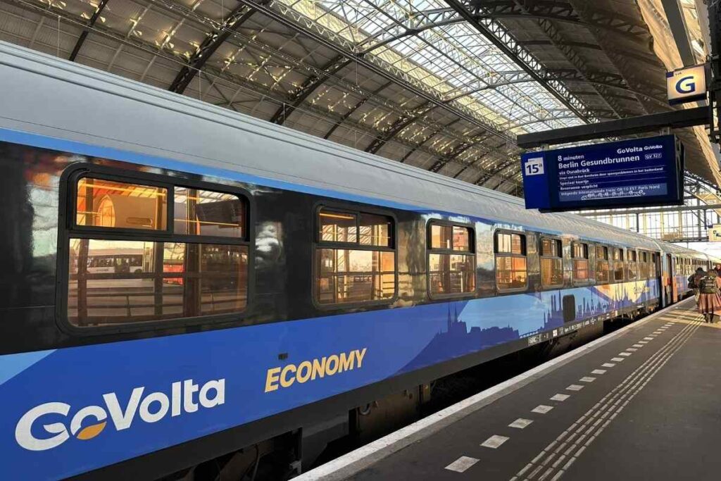 GoVolta train departing from Amsterdam to Berlin