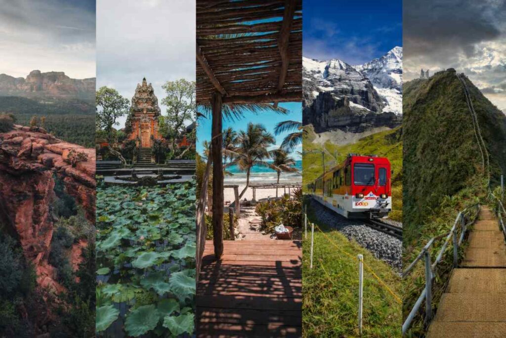 Sedona, Ubud, Tulum, Swiss Alps, Oahu