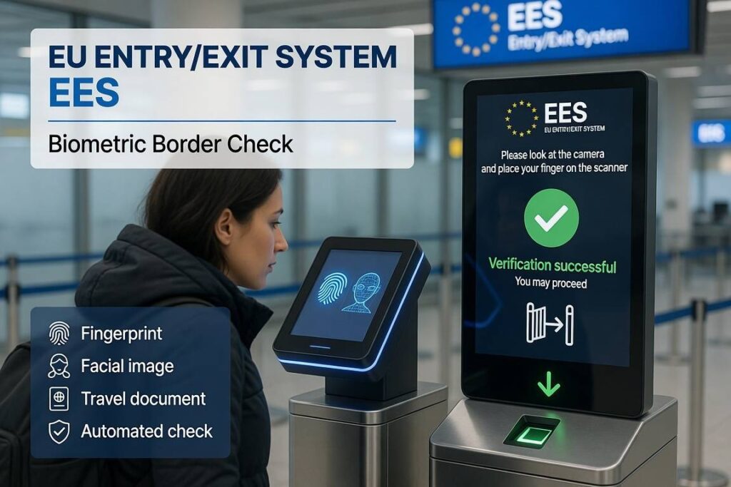 EU Entry Exit System EES biometric border check Schengen airport 2026