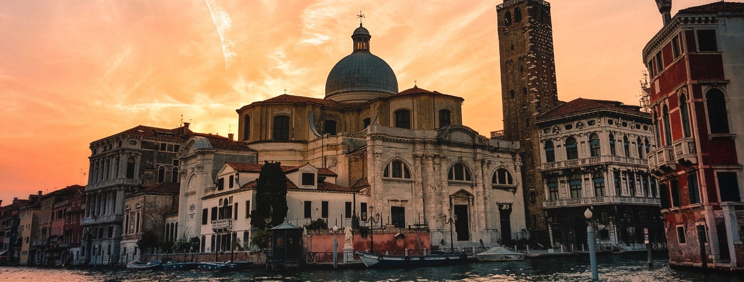Venice Romantic Getaway - Sunset over the city of Venice, Italy.