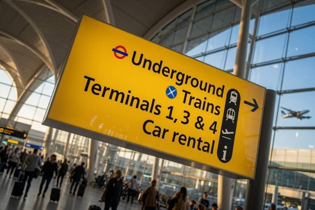 car hire rental company airport counter UK 2026