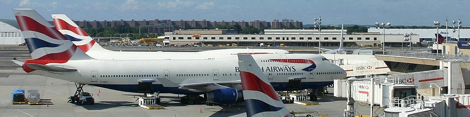 British Airways' former Airbus A318-100, Boeing 747-400s at John F. Kennedy International Airport, New York City.