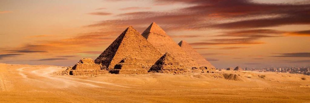 Cairo travel guide view of Giza Pyramids and Sphinx