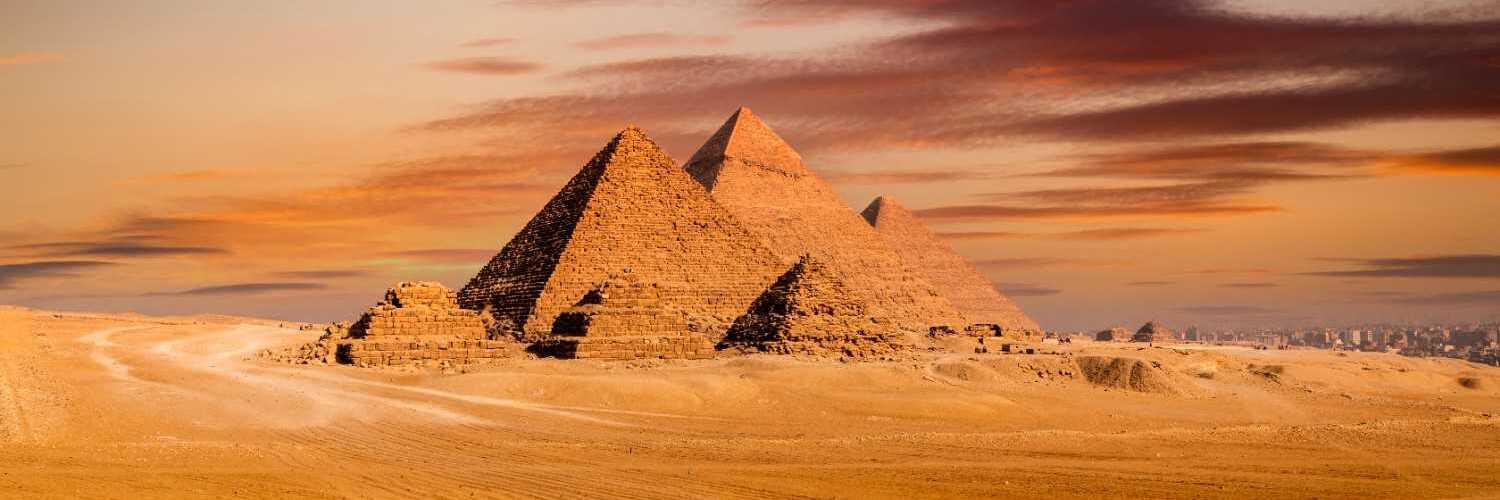 Cairo travel guide view of Giza Pyramids and Sphinx