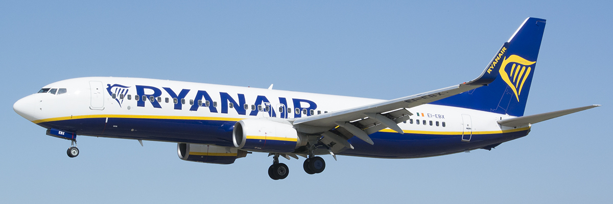 Ryanair Boeing 737-8AS EI-EBX at Leeds Bradford Airport
