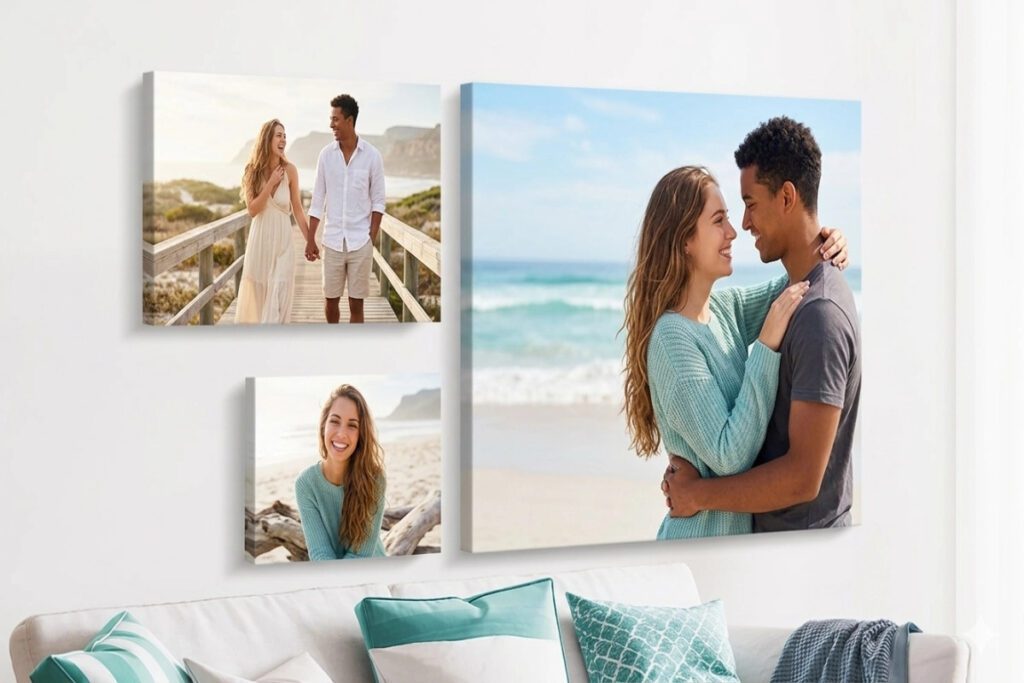 1. Personalised Canvas Print (Standard and Premium Sizes) – Best For a Permanent Romantic Wall Statement That Costs Less Than Dinner