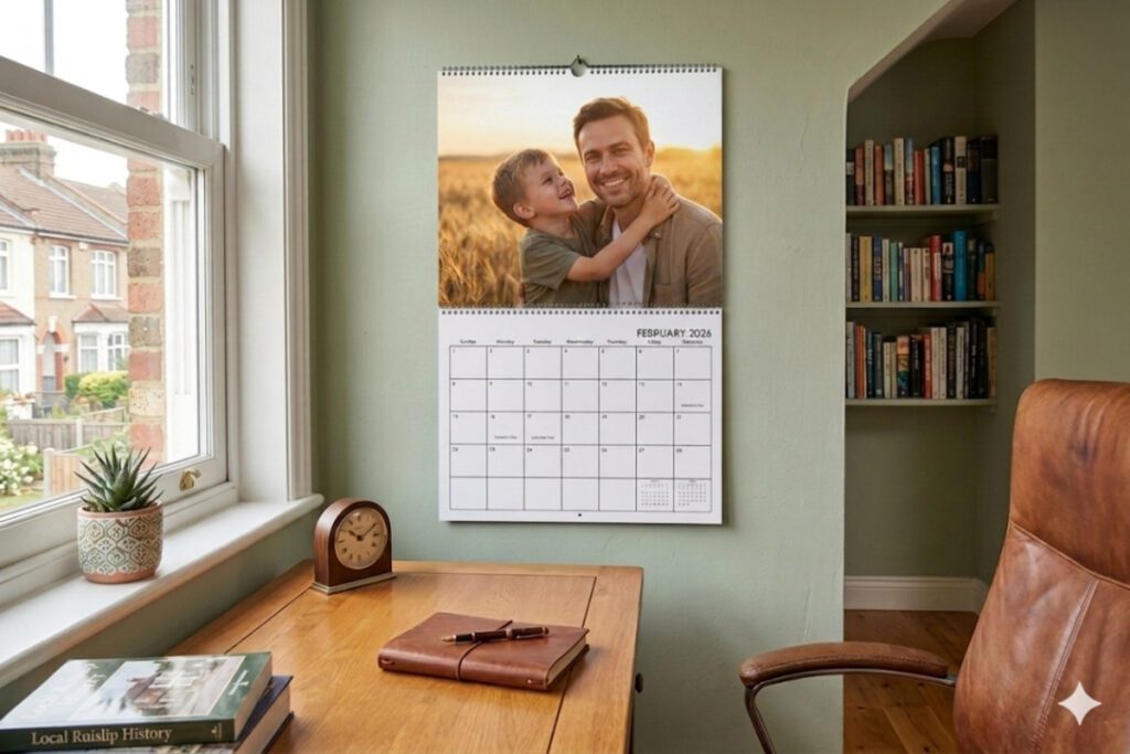 5. Personalised 2027 Photo Calendar or Desk Calendar – Best For a Practical Father’s Day Gift That Displays a Family Photograph Every Month of 2027