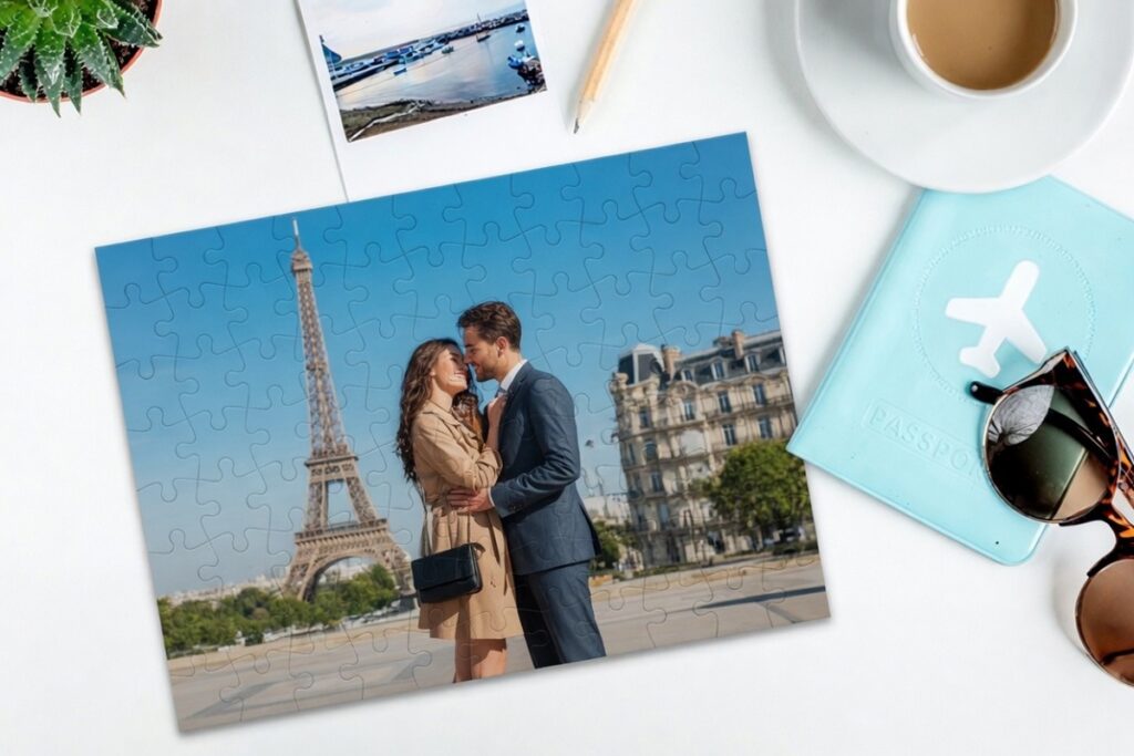 5. Personalised Photo Jigsaw Puzzle (88 to 1,000 Pieces) – Best For a Playful Anniversary Activity Gift That Becomes a Keepsake