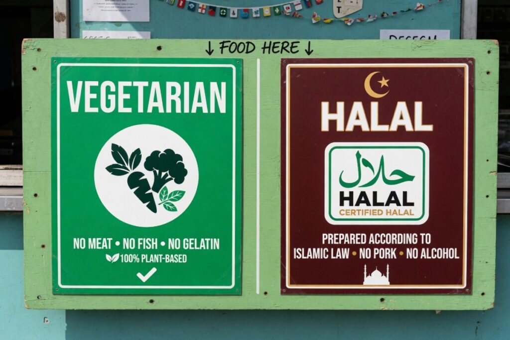 Traveller Practicality Halal, Vegetarians, Families