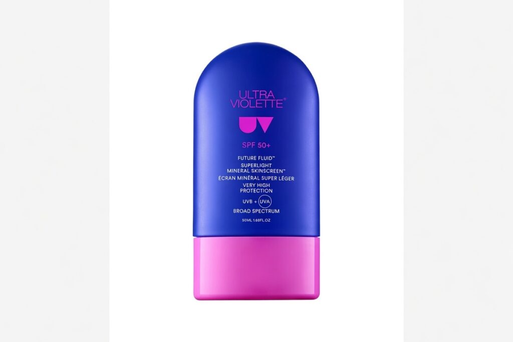1. Ultra Violette Future Fluid Superlight Mineral Skinscreen SPF50+ — Best for Daily Facial Use Under Makeup While Travelling